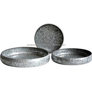 Meilleur prix de gros Plateau rond en métal galvanisé de quantité durable pour servir des aliments dans une ferme - Product Image 1