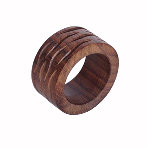 Anneau de serviette en bois naturel pour décoration de TABLE de mariage - Product Image 5