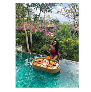 ถาดลอยน้ำพลาสติกหวายเทียมสำหรับสระว่ายน้ำ - สร้างพื้นที่หรูหราและโรแมนติก - Product Image 3