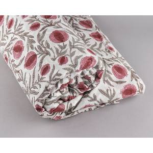 Indian Hand Block Print Cotton Fabric Red & White Floral Breathable for Girls for Shirts <b>Bags</b> Curtains Toys Boys' Clothing - Product Image 5