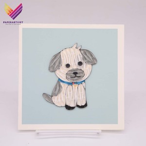Meilleure vente 3D Quilling Design personnalisé Cadeau de Noël Papier fait main Impression Chien Husky Décoration de Noël - Product Image 2