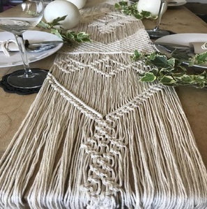 Haute qualité 100% coton écologique macramé chemin de Table à manger motif géométrique tricoté maison mariage et hôtel utilisation - Product Image 6