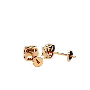 Pendientes de Diamantes Redondos de 0.60 TCW |   Pendientes de oro de 14 quilates con cierre de rosca, color GH, claridad I1 |   Regalo de Joyería Fina de Lujo para Mujer - Product Image 2