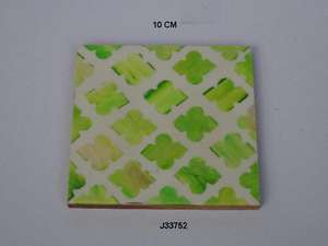 Hand Made Moroccan Pattern <b>Green</b> and White Color Bone Inlay <b>Coaster</b> Available in Other Patterns Tableware Coffee Table <b>Coaster</b> - Product Image 4