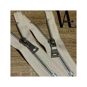 VALIANT VAL-M5-021 # 5 Fermetures éclair auto-bloquantes en métal argenté brillant avec tirette trapézoïdale pour sacs de vêtements, vente en gros usine - Product Image 4