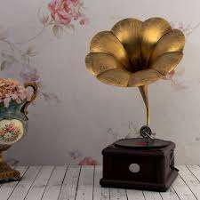 Gramophone en laiton doré, haut de gamme, fabrication indienne, prix de gros, - Product Image 2