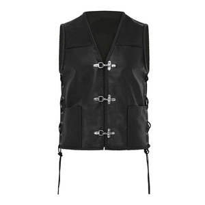 Los hombres de los ciclistas de moto de cuero Real Chaleco de motociclistas chaleco - Product Image 2