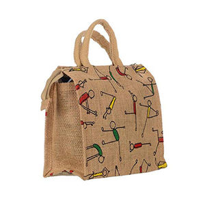 2025 meilleure qualité fait à la main Jute sac à déjeuner à la mode polyvalent Zip réutilisable biodégradable Textile emballage pour faire du shopping - Product Image 5