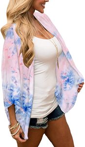 2023 Vintage Tie Dye gasa Kimono Bata para mujer cintura Natural tejida verano vacaciones Playa nadar cubierta ecológica - Product Image 2
