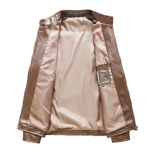 Zipper Pu Vestes En Cuir Pour Hommes Vestes En Cuir Pour Hommes Style Populaire Hommes Veste En Cuir à vendre - Product Image 2