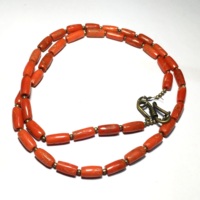 Perles en vrac en forme de tube de corail rouge italien pierre naturelle de haute qualité fabrication de bijoux collier/bracelet prix de gros par brin