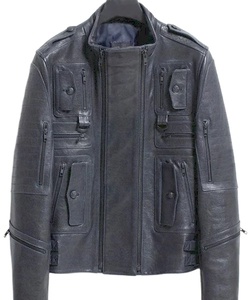 Men Leather Jackets For Bike Distressed <b>Genuine</b> Top Quality Slim Fit Leather Jacket Men's Fashionable Top Leather Jackets - Product Image 5