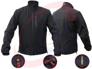 Veste de protection pour moto, imperméable et coupe-vent, en softshell rouge, taille plus, pour femmes - Product Image 4