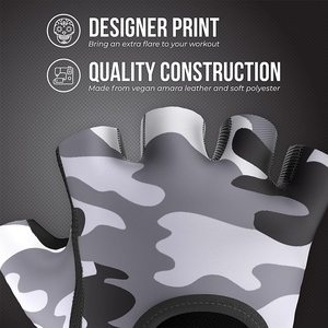 Camouflage Printed <b>Weight</b> Lifting <b>Gloves</b> for Women High Quality Light Padded Palm and Breathable Mesh Back Printed <b>Glove</b> Design - Product Image 3