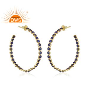 Pendientes de Plata de Ley 925 de Alta Calidad con Lapislázuli Natural para Mujer, Fabricante de Joyería - Product Image 2