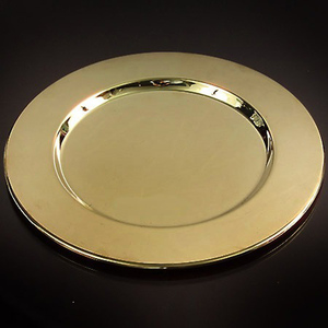 Plateau de service rond en métal, grande plaque de service alimentaire à texture martelée, table à manger, décoratif 1 pièce - Product Image 5