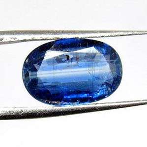 หินอัญมณีทรงไข่ไคยาไนต์เจียระไนสีฟ้าอัญมณีหลวมธรรมชาติสำหรับทำเครื่องประดับ - Product Image 1