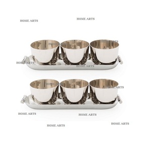 Cuencos para servir alimentos de acero inoxidable con juego de bandejas de 2 fechas de forma y tamaño personalizados Cuenco dulce en la India - Product Image 4