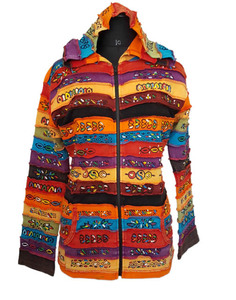 Flashy Rainbow Stripes bordado bohemio sudaderas y chaqueta CSWJ 436 - Product Image 1