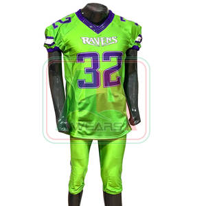 Vêtements de football américain de compression pour 32 équipes avec logo personnalisé ensemble d'uniformes de grande taille sans manches respirants avec broderie par sublimation - Product Image 5