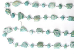 Amazonite cốm & rondelle hình dạng Hạt sterling bạc mạ chuỗi tràng hạt bọc cho đồ trang sức làm mm Kích thước phát hiện - Product Image 3