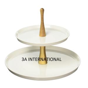 Support d'outil de gâteau de qualité supérieure pour support de gâteau aux fruits décoratif fait à la main pour la fête d'anniversaire de support de gâteau pliant à deux niveaux - Product Image 1