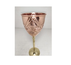 Lunettes à vin en cuivre, verres à vin rayés en cuivre - Product Image 6