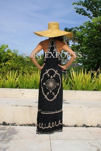 Robe Maxi brodée avec paillettes pour femmes, tenue de travail, haut à volants, Sexy, au dos, Chic, style bohémien, vêtements de plage, mode d'été 2019 - Product Image 3
