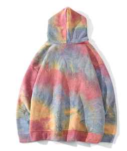 Sudadera con capucha para hombre y mujer, ropa de calle holgada con estampado de Tie-Dye personalizado, con estilo y hombros al descubierto - Product Image 3