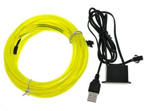 EL Wire <span class=keywords><strong>2</strong></span>.3mm Flexible Neon Lamp Glow Rope Tube Cable LED Strip Light For Car Decoration With DC 5V USB Adapter - Product Image 6