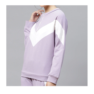 Survêtement de couleur violet et blanc de haute qualité pour femme écologique et élégant disponible en gros - Product Image 2