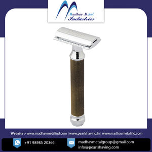 Rasoir de sécurité double tranchant réglable pour homme, avec poignée en laiton et lames en acier inoxydable, excellent équilibre, prix de gros - Product Image 2