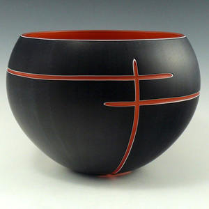 Bol de service martelé, en métal, noir et or, pour service avec bol rond fini haut de gamme pour servir les fruits, pour la décoration de la maison, 1 pièce - Product Image 4