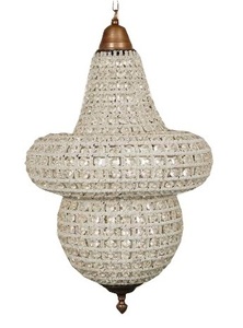 Lustre pendentif élégant en cristal de verre perlé Chanterlier - Product Image 5