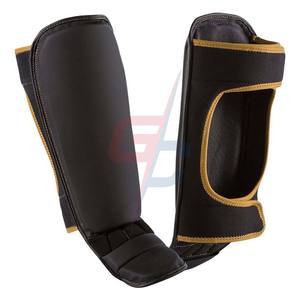 Espinilleras de entrenamiento de Muay Thai, espinilleras personalizadas | Brave Shin Instep Guards Black | Deportes de boxeo hasta la rodilla Shin Straps Guards - Product Image 2