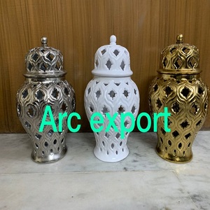 ขวดโหลขิงโลหะเคลือบเงาสำหรับตกแต่งโต๊ะในบ้านและห้องครัวดีไซน์เนอร์ - Product Image 2