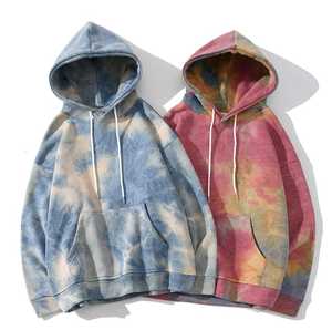 Sudadera con capucha para hombre y mujer, ropa de calle holgada con estampado de Tie-Dye personalizado, con estilo y hombros al descubierto - Product Image 4