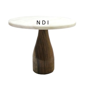 Soporte para Pastel de Estilo Único, Decoración de Mesa, Base de Madera con Tapa de Mármol, Suministros para Hoteles y Restaurantes - Product Image 1