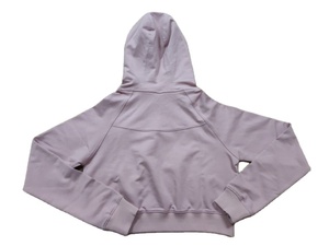 Sudadera corta con capucha y logotipo personalizado para mujer, Jersey informal para mujer con logotipo frontal tejido para uso en el gimnasio - Product Image 6