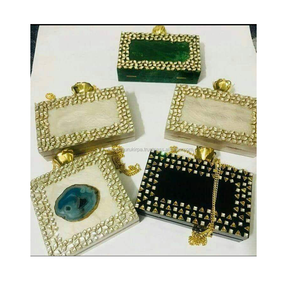 Bolso bandolera de resina de diseñador con cuentas hecho a mano de estilo bohemio indio para mujer, bolso de hombro elegante bohemio para compras de noche - Product Image 5