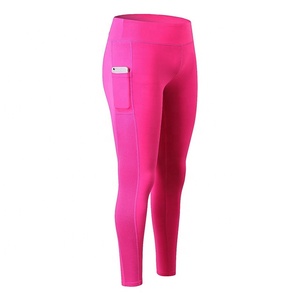 Pantalones de Yoga para Mujer a Precio de Fábrica, Cintura Media, Leggings de Yoga Largos, Bolsillos Laterales para Móvil, Elásticos para Entrenamiento, Spandex/Poliéster - Product Image 5