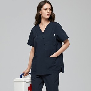 Unisex 10-Piece Washable Stretch Scrubs <b>Set</b> Custom Made Hospital Work Uniform Active Printing Exquisite Design Breathable - Product Image 2