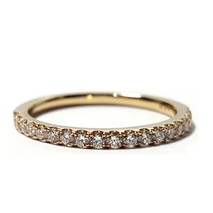 Bague de mariage en or jaune 18 carats, diamant naturel à 100%, bijoux fins, classique, simple, exceptionnel, décontracté, pour femme, fête, anniversaire - Product Image 1