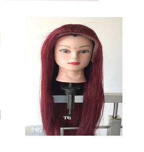 <b>Top</b> Grade 10A Virgin Burgundy Red Brazilian Human Hair 13x4 for Wig <b>Silky</b> Straight Wave Machine Double Weft Drop - Product Image 1