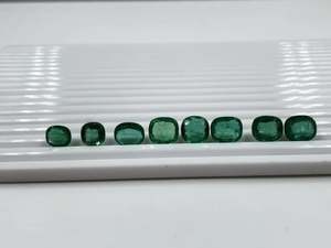 100 Natural Zambia suelta Esmeralda cojín corte piedra preciosa 8 piezas 31 quilates piedra preciosa para la fabricación de joyas - Product Image 4