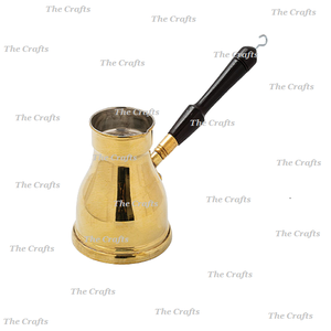 Diseño en relieve Latón Color dorado Tetera Cafetera Olla con mango de madera Utensilios de cocina para el hogar Cafetera - Product Image 5