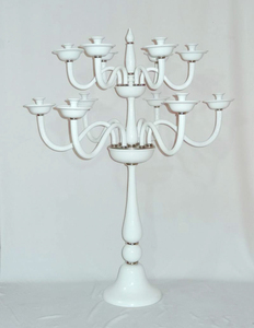 เชิงเทียนสีขาวทันสมัยทันสมัยเชิงเทียน7แขนสำหรับงานแต่งงานเชิงเทียนทองเหลืองโบราณสำหรับการใช้งานในบ้านและในโบสถ์ - Product Image 2