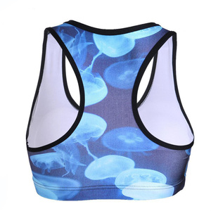 Soutien-gorge de sport personnalisé pour femme, 100 % polyester, imprimé par transfert thermique, à maintien élevé, bretelles croisées, décoration en maille, idéal pour le yoga - Product Image 2