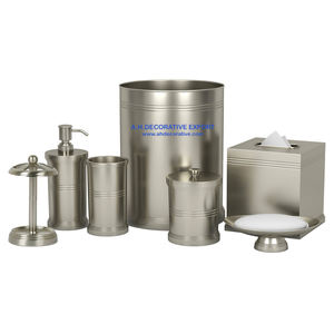 Luxury Metal <b>Bathroom</b> Sets 8 Pieces Hotel High Quality Modern Accessory Vanity <b>Tray</b>/Bucket/Soap Dish/Tissue Box Holder - Product Image 5