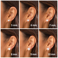 Quantité minimale de commande bas 10 pièces en gros luxe femmes élégantes argent goujon rond blanc perle d'eau douce boucles d'oreilles